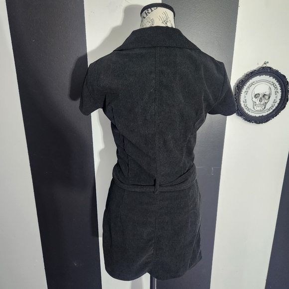 Dolls Kill Black Lace-Up Belted Mini Dress - Picture 3 of 4